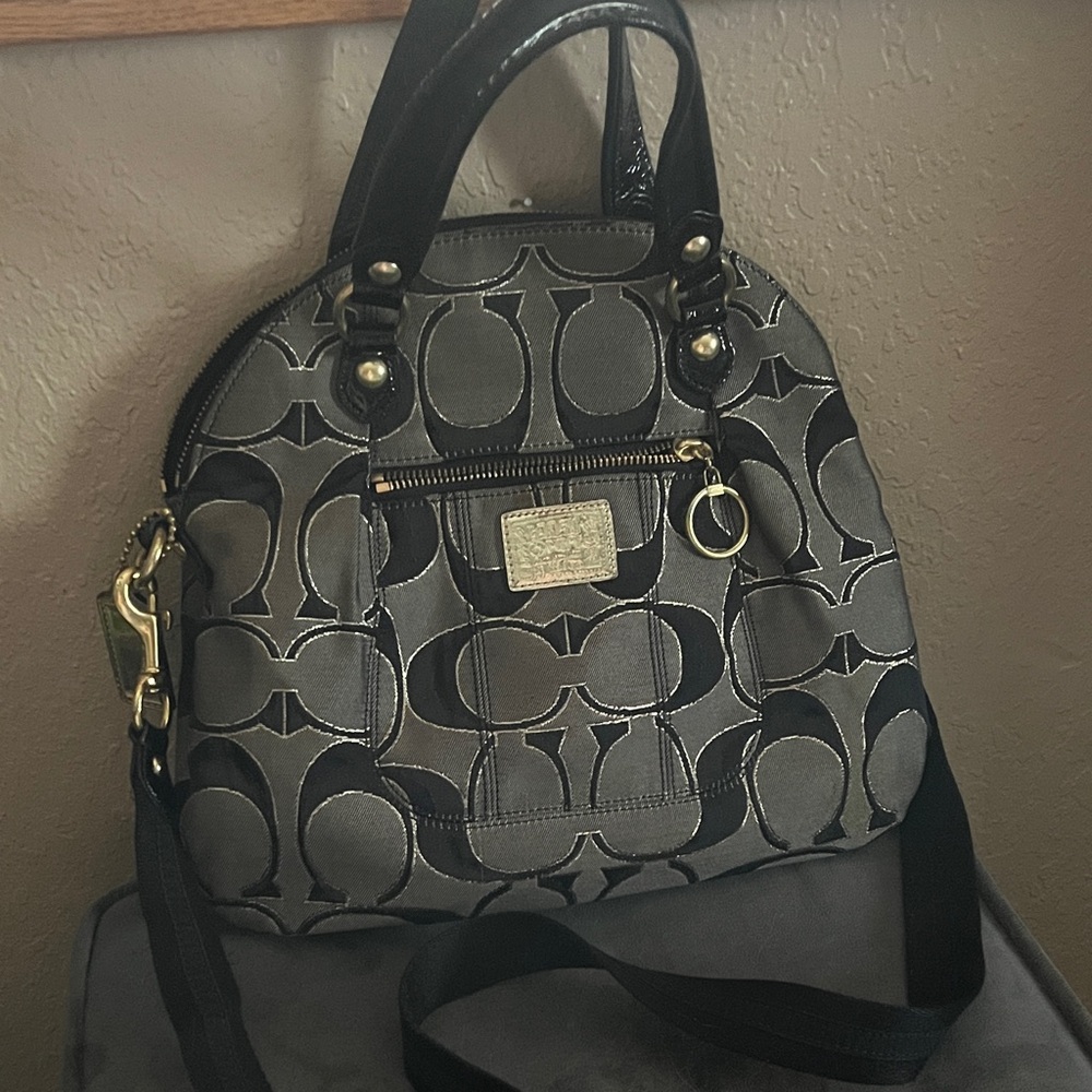 Coach Black and Gray Satchel